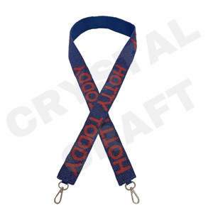 Rock Chalk personalizado oro blanco semilla cuenta bolsa correas 'Hook Em Horns' accesorio de moda correa de monedero con cuentas - Product Image 3