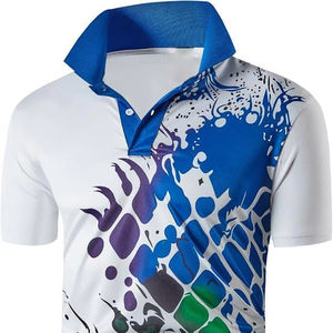 T-Shirt Homme Manches Courtes en Soie Glacée Couleur Unie Été Casual Tops Lapel Button Stretch Confortable pour Polo Top Grande Taille - Product Image 1