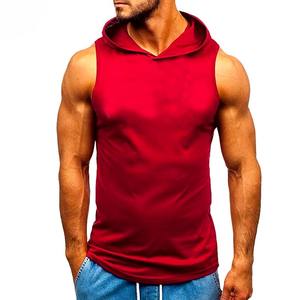 เสื้อกล้ามออกกำลังกายระบายอากาศลำลองมีฮู้ดแบบสวมหัวปักเทคนิคฤดูหนาวโลโก้ออกแบบได้ตามต้องการสำหรับผู้ชาย - Product Image 3