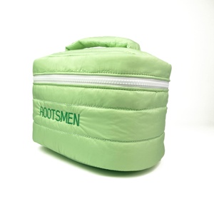 Fluffy Luxury Fashion Sewn Material Handheld Cosmetic Bag with Zipper Closure Customizable Logo Nylon - Product Image 2