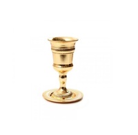 Coupe Kiddush en laiton avec plateau assorti, style moderne fait main, capacité 51-100 ml, marque DC, modèle DC-KC-037