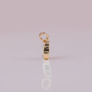 Colgante mínimo chapado en oro de 14 quilates personalizado con diamante cultivado en laboratorio de corte redondo para mujer con nuevo diseño personalizado clásico de moda - Product Image 2