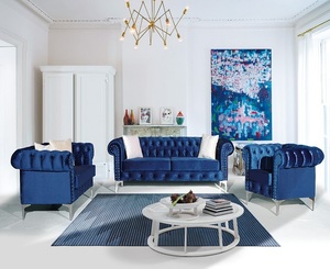 Juego de sofá Chester de estilo europeo de lujo, tela de terciopelo de alta calidad, el mejor precio para muebles de sala de estar de alta calidad, sofá - Product Image 6