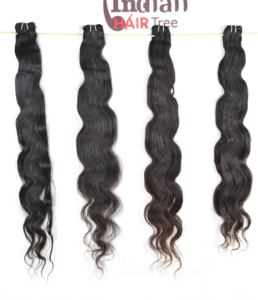 100% vente en gros couleur naturelle noir indien vierge Temple Extensions de cheveux humains bruts Bodywave faisceaux cuticule aligné vagues boucles - Product Image 1
