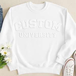 Nueva sudadera Unisex personalizada con texto Puff, Sudadera con capucha transpirable con estampado en relieve elevado, regalo perfecto para hombres y mujeres - Product Image 1