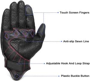Guantes de moto de materiales personalizados para hombres y mujeres con diseño de logotipo personalizado Guante de moto de carreras con rango bajo - Product Image 4