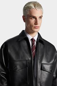 Veste en cuir vintage chic pour hommes et femmes avec fausse fourrure - Product Image 5