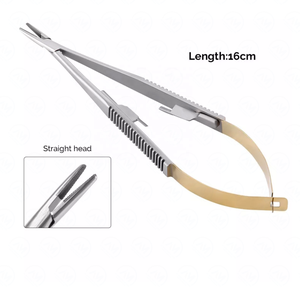 Porte-aiguilles chirurgicaux MEDZORA (modèle TC ARRUGA) en acier inoxydable, manuel, 16 cm, tailles de sutures extrêmement délicates de 5-0 à 7-0 - Product Image 2