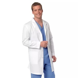 Bata de laboratorio de hospital blanca de longitud larga para mujer Uniforme de enfermera de spa Similar a la bata de médico - Product Image 2