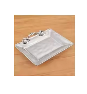 Hot Sales Modern <b>Light</b> Luxury Shaped <b>Branch</b> Handle Hotel Project Stainless Steel Gold Silver Art Tray - Product Image 1