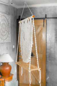 Tapiz tejido bohemio grande de macramé para colgar en la pared, arte de pared de plumas de hojas hechas a mano para decoración de sala de estar y dormitorio - Product Image 2