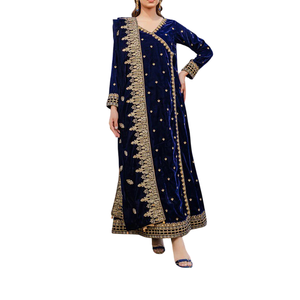 Robe en velours fantaisie, design traditionnel et moderne, élégante, pour l'hiver, de luxe, pour mariage, réversible, séchage rapide, haute qualité, pour femme, pour événements - Product Image 4