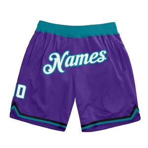Industrie Direct Engro Sportswear Basketball <b>Shorts</b> Custom Purple <b>White</b>-Teal Authentic Throwback Basketball <b>Shorts</b> - Product Image 1