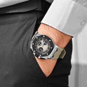 Trending High Quality Steel Chronograph <b>Mens</b> <b>Watch</b> Waterproof Luminous Luxury <b>Black</b> bezel Precision Elevated Style Statement - Product Image 4