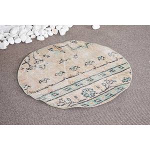 Alfombra de retazos de lana de área grande clásica vintage, rectángulo verde beige, 4m de ancho, 2,3x2,3 pies, látex de felpa viscosa para uso en el pasillo - Product Image 2