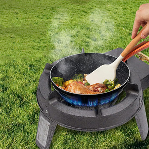 Estufa de gas de hierro fundido de 9kW para acampar 40x30x16,5 cm Quemador 180mm Diseño negro de 4 Patas para picnics - Product Image 3
