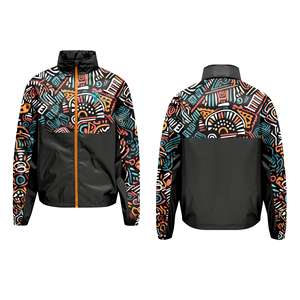 Chaqueta cortavientos deportiva con cremallera y bloque impreso por sublimación de Color personalizado para hombre, chaqueta Bmber de piloto para exteriores - Product Image 1