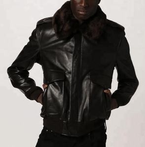 Chaqueta cálida de cuero de invierno de alta calidad para hombre con cuello levantado de lana, ropa suave y cómoda con textura suave - Product Image 2