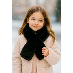 Écharpe en peluche noire pour fille Byn001 - Noir - Product Image 3