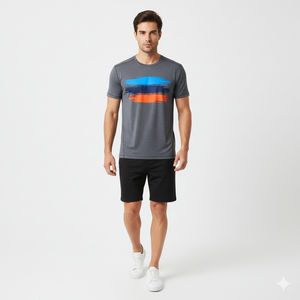 T-shirt pour homme à col rond, coton premium, respirant, vêtement d'été, logo personnalisé, manches courtes, style de sport, salle de sport, fitness, confortable - Product Image 3