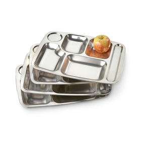Plateau de service en acier inoxydable avec plusieurs compartiments Plateau 2025 Assiette de repas tendance pour enfants et adultes - Product Image 4