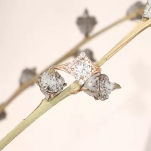 14K ของแข็งทองรอบห้องปฏิบัติการเติบโตเพชรตารางชุดรัศมีแหวนหมั้นของขวัญงานแต่งงานเครื่องประดับที่ดีที่ไม่ซ้ำกันสำหรับผู้หญิง - Product Image 4