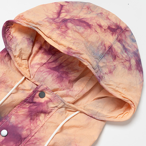 Meilleure qualité 100% Nylon Tie Dye veste décontractée coupe-vent respirant avec logo personnalisé col montant étanche année 2025 - Product Image 4