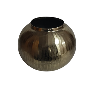 Modern Hammered Texture Aluminium Curved <b>Vase</b> Metal Model Table <b>Vase</b> <b>Gold</b> Color Decorative For Living Room Decoration - Product Image 1