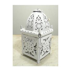 โคมไฟเทียนโลหะสีขาวดีไซน์ตัดด้วยเลเซอร์สำหรับตกแต่งบ้าน - Product Image 1