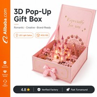 Boîte cadeau en papier avec logo personnalisé, éclairage LED, emballage cadeau romantique de luxe avec château et grande roue