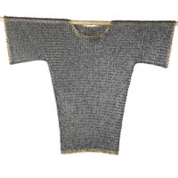 Haut de gilet médiéval en acier doux avec anneaux rivetés en laiton, armure de chevalier, haubert viking, costume de cosplay historique