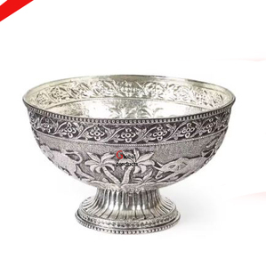 Nuevo cuenco decorativo de mesa de acero inoxidable con acabado dorado hecho a mano para restaurante y bar de hotel - Product Image 4