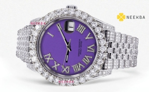 นาฬิกาเพชรโมอิสทำมือ100% หรูราคาไม่แพงนาฬิกาอะนาล็อกฮิปฮอป Moissanite นาฬิการาชวงศ์จากอินเดีย - Product Image 4