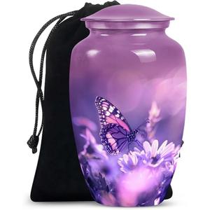 Urna de aluminio grande para cremación de mariposa para adultos para cenizas humanas, urna funeraria decorativa de tamaño completo disponible a bajo precio desde la India - Product Image 4