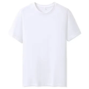 Vente en gros T-shirt unisexe à logo imprimé personnalisé 100% coton et fibre de bambou en tricot blanc pour hommes - Product Image 3