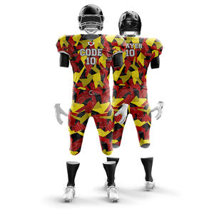Tenues de football américain sur mesure OEM, grandes tailles, prix économique, respirantes, antibactériennes, 100% polyester, ensembles à manches courtes pour - Product Image 4