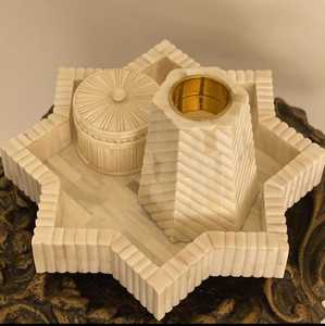 Nuevas llegadas de lujo Mubkhara madre perla incrustaciones quemador de incienso de madera cubierta acrílica fresa estrella anís Ramadán Eid regalos para - Product Image 6