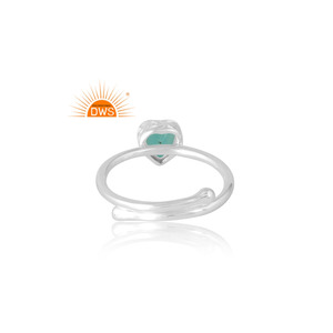 Anillo de piedras preciosas de amazonita Natural de Plata de Ley 925 más vendido, joyería personalizada para mujer, regalo para ella - Product Image 2