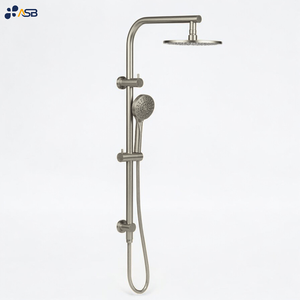 פליז מוסמך עופרת מקלחת מודרני כפול גשם ראש גשם עם סיום מקלחת חדר אמבטיה לוח מגדל מערכת לחץ נמוך - Product Image 3