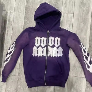 Nuevo último diseño sudaderas con capucha Top 2025 nueva moda mejor diseño Color sólido básico algodón mezclado angustia bordado sudaderas con capucha para hombres - Product Image 4