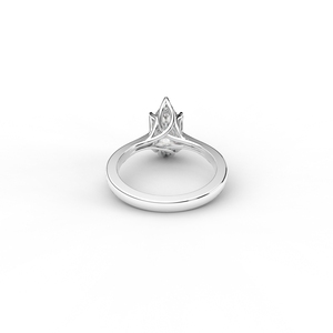 Bague de fiançailles et de mariage solitaire en diamant de laboratoire taille poire certifié IGI en or jaune/blanc et rose 9 carats - Product Image 3