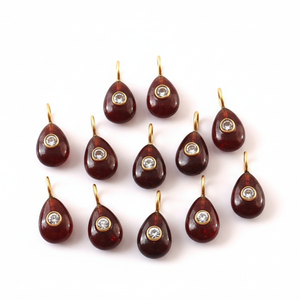 Colgante de piedras preciosas de pera granate rojo, colgante de incrustaciones de joyería, colgantes finos de Plata de Ley 925, dijes a precio al por mayor a granel - Product Image 1