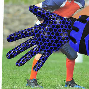 Gants de football américain en cuir véritable de haute qualité, logo imprimé par sublimation, couleur personnalisée pour les sports de compétition - Product Image 3