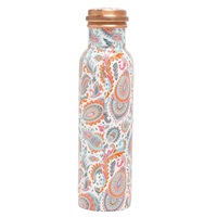 Bouteille 100% Cuivre Pur avec 2 Verres, Anti-fuite, Type Paille (1000 ML) – Luxe Moderne, Idéale pour Étudiants, Rentrée Scolaire, Logo Personnalisé, Eau Bouillante