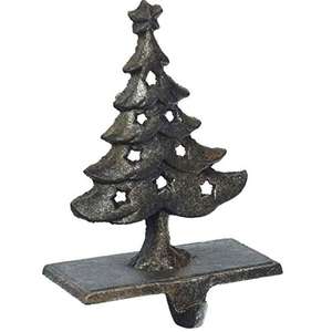 Cast Iron Pine Christmas <b>Stocking</b> <b>Holder</b> Antique Copper - Product Image 4