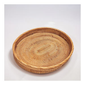 Bandejas de ratán de Vietnam de alta calidad, hechas a mano, respetuosas con el medio ambiente, patrón geométrico, acabado pulido, bandeja para servir, Base de bambú para cafetería - Product Image 1