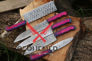 Ensemble de couteaux réutilisables en acier inoxydable Damas de qualité supérieure faits à la main pour une utilisation en cuisine ensemble de couteaux de chef professionnels - Product Image 6