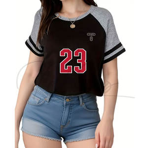 Novedades en Ropa de Tallas Grandes para Mujer al por Mayor, Camisetas Holgadas de Verano Ecológicas de Algodón con Logotipo Personalizado Estampado - Product Image 5