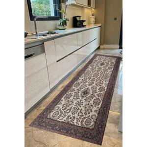 Brown Floral Pattern Printed <b>Rug</b> - Antique Decor Turkish Design,<b>Chenille</b> <b>Rug</b> - Product Image 3