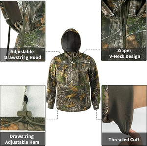 Sweat-shirts camouflage en polaire, pull d'hiver, vêtements tactiques streetwear unisexe, tissu épais, coupe décontractée - Product Image 4